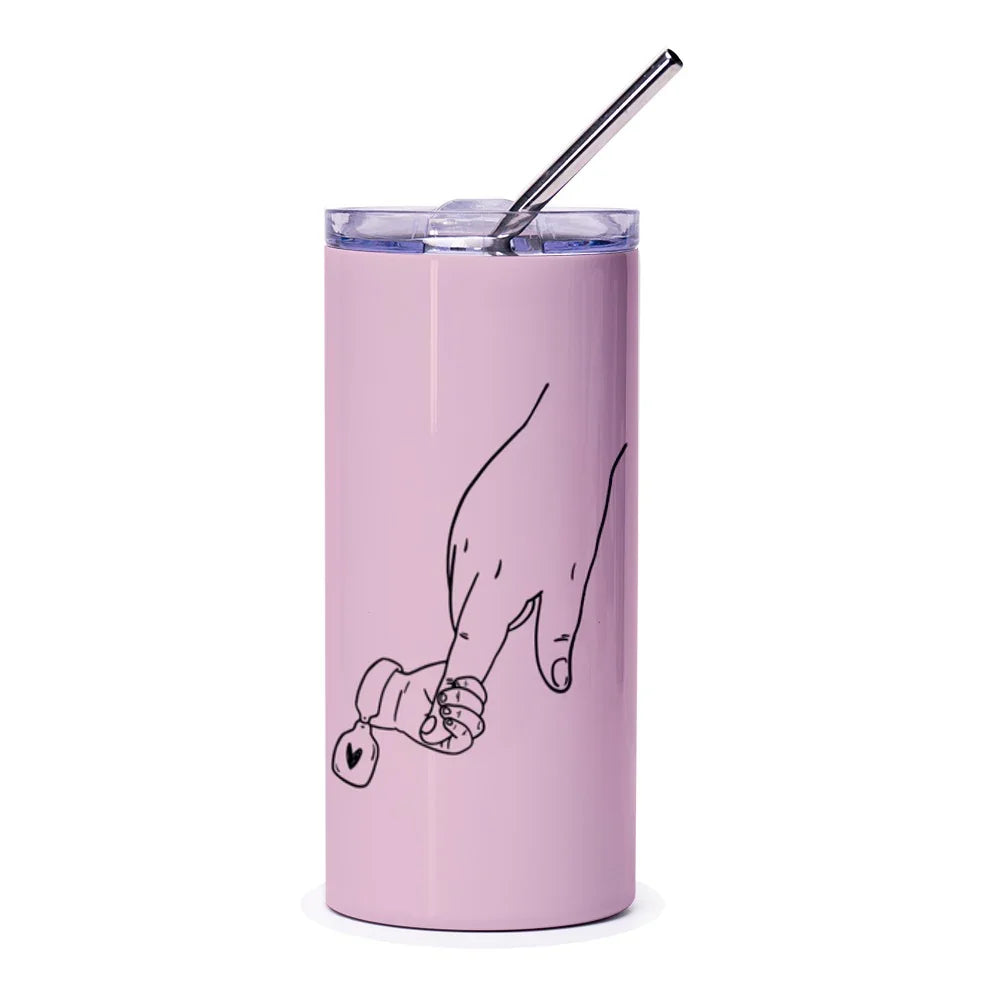 Cute Pink Tumbler with Stainless Steel Straw product