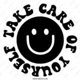 Take Care of Yourself Pinback Button, Smiley Face Pin, Positive Affirmation Button, Self Care Reminder, Gift for Friend, Mental Health - Tawshia