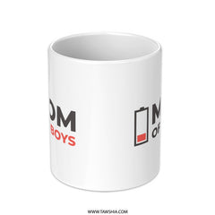 Mom of Boys Battery Print Design Coffee Mug Product