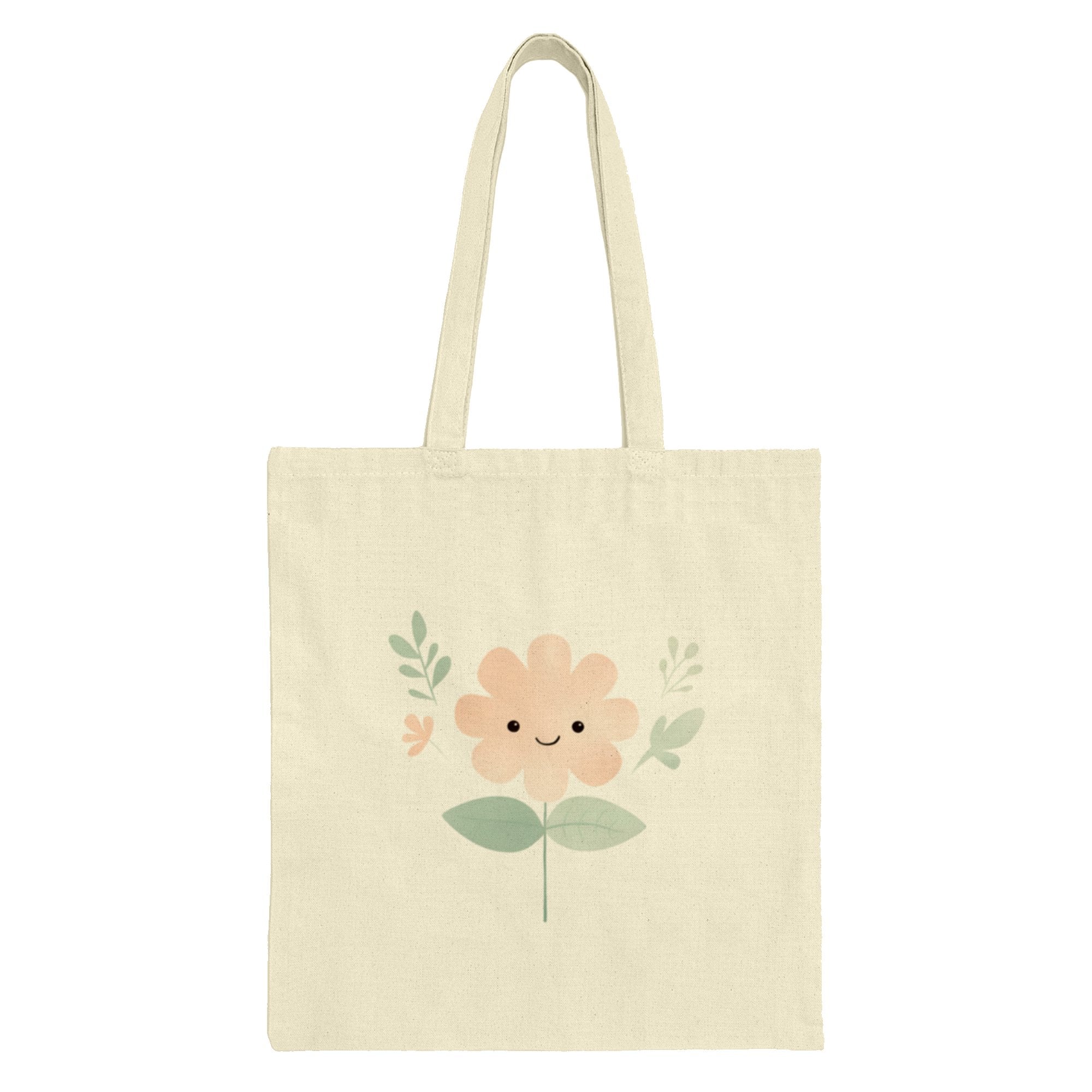 Cute Smiling Flower Eco-Friendly Reusable Tote Bag