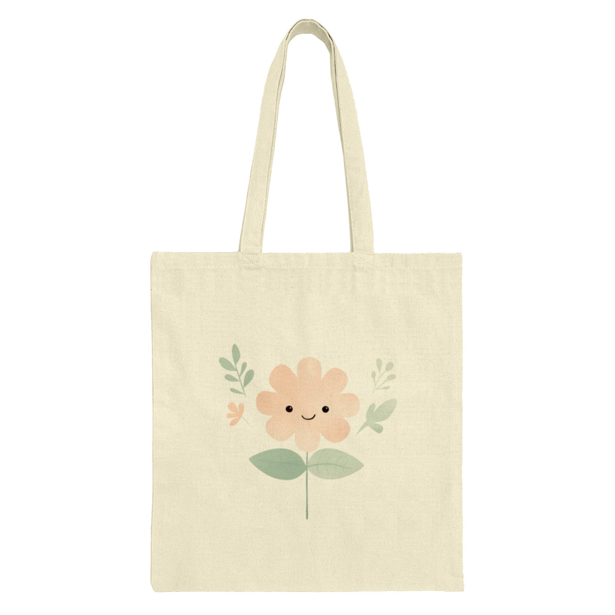 Cute Smiling Flower Eco-Friendly Reusable Tote Bag