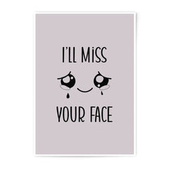 Miss You Face Photographic Prints, Farewell Gift, Cute Wall Art, Friendship Print, Goodbye Present, Moving Away Gift, Minimalist Decor - Tawshia