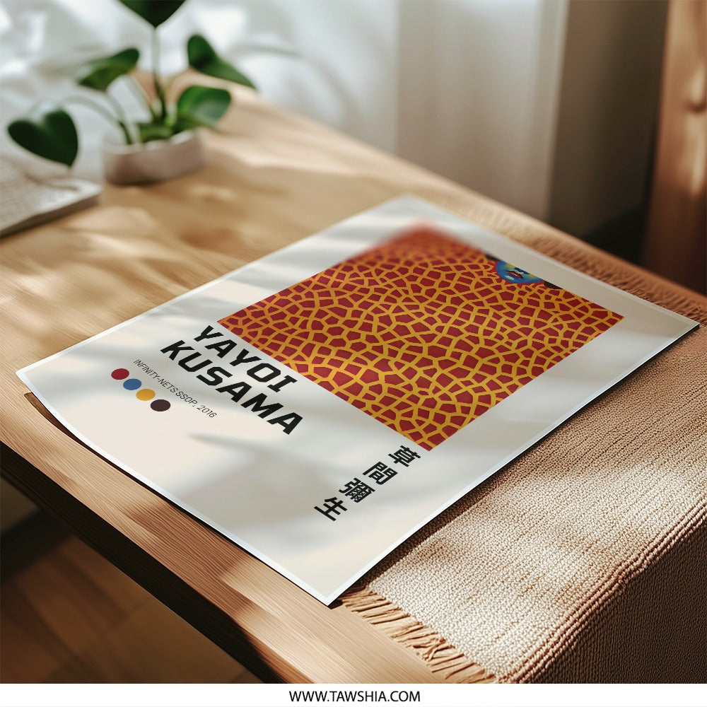 Yayoi Kusama Print, Japanese Artist, Modern Art, Photographic Print, Home Decor, Infinity Nets, Fine Art Print, Unique Wall Art - Tawshia