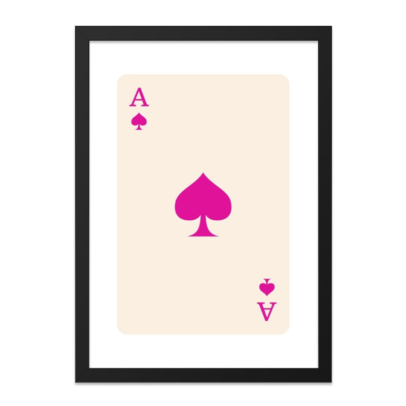 Ace of Spades Wall Art, Playing Card Print, Casino Decor, Minimalist Wall Decor, Card Game Art, Unique Wall Art, Gift Idea, Game Room Art - Tawshia
