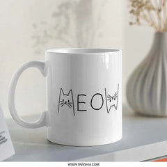 Meow Cat Design Coffee Mug Cute and Quirky Product