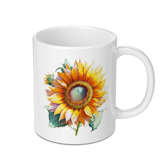 Sunflower Mug, Floral Coffee Mug, Botanical Tea Cup, Gift for Her, Flower Lover Mug, Bright Sunflower Art, Summer Mug, Garden Mug - Tawshia