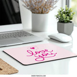 Love You Mouse Pad, Heart Design, Valentine's Gift, Office Decor, Cute Mousepad, Pink Desk Accessories, Gamer Mouse Pad, Trendy Mousepad - Tawshia