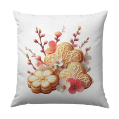 Cookie Flower Pillow, Cute Pillow, Heart Cookie, Floral Pillow, Spring Decor, Gift for Her, Home Decor, Decorative Pillow, Novelty Pillow - Tawshia