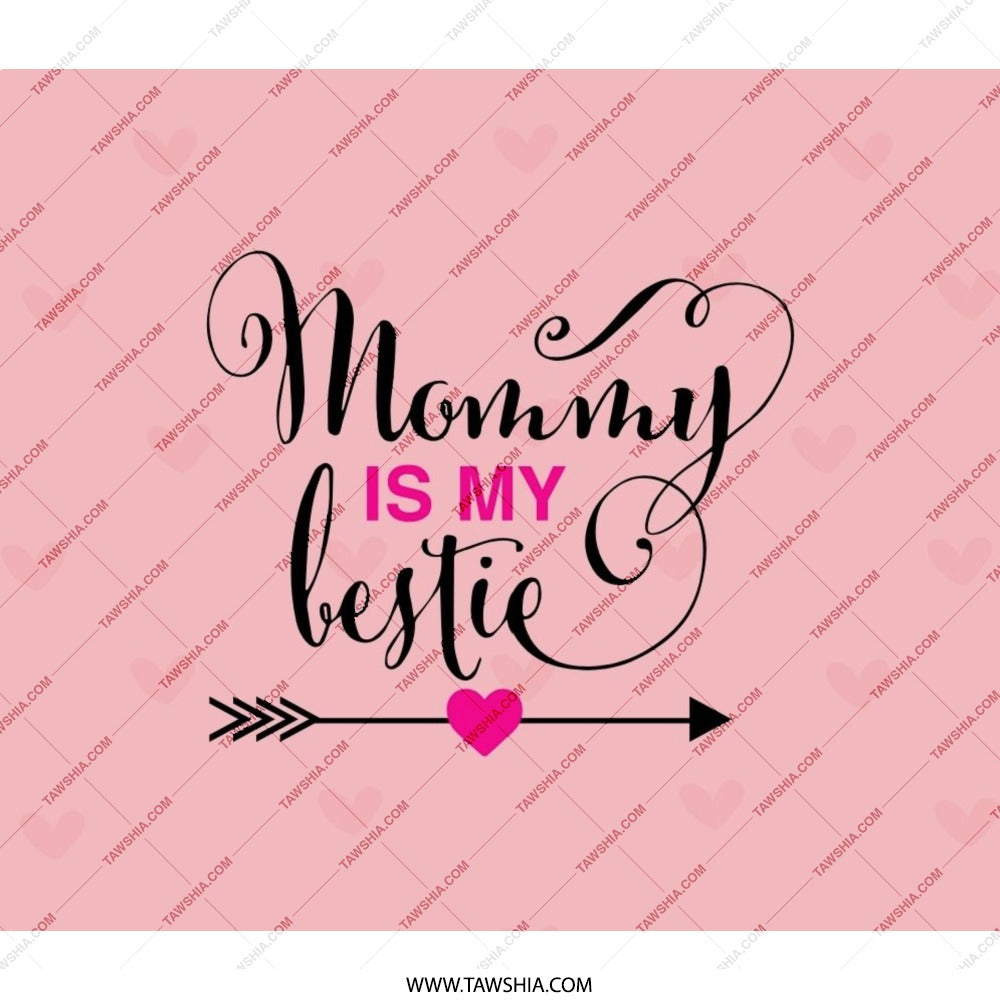 Mommy is My Bestie BackPack, Heart Arrow Design Backpack, Gift for Mom, Mothers Day BackPack, Cute Mom Backpack - Tawshia