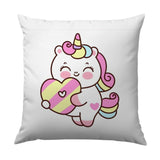 Cute Unicorn Pillow, Heart Pillow, Kawaii Unicorn, Whimsical Pillow, Kids Room Decor, Nursery Decor, Decorative Pillow - Tawshia