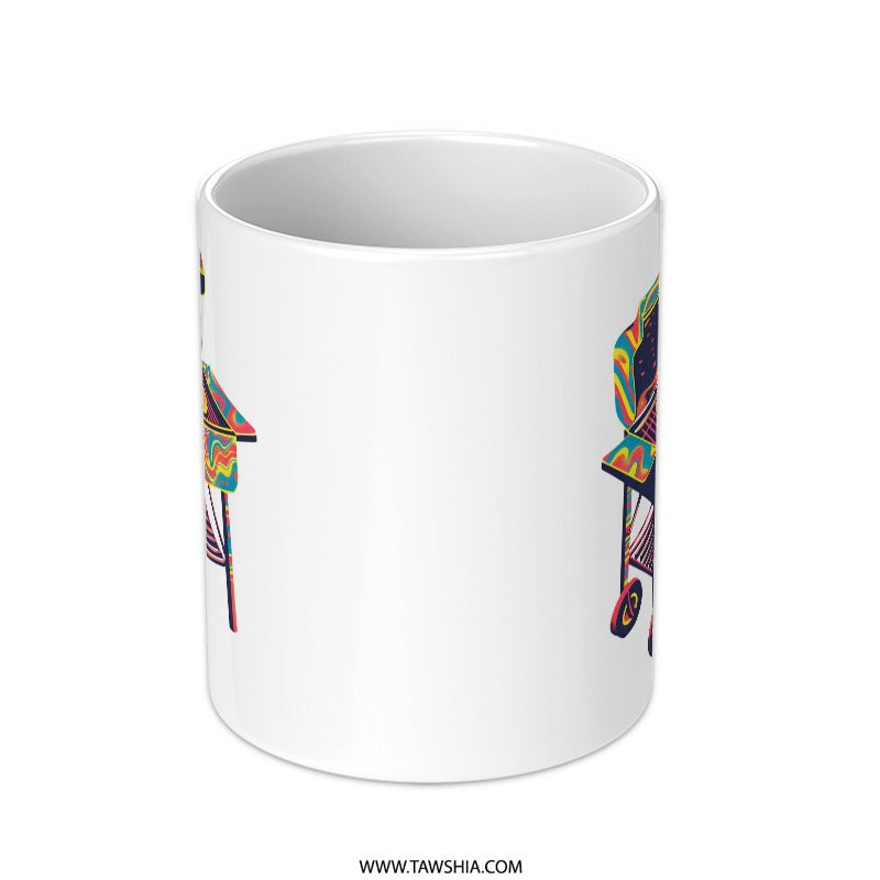 Grill Mug, BBQ Mug, Psychedelic Grill, Summer Gift, Grill Lover, BBQ Party, Cool Mug, Unique Gift Idea, Gift for Dad - Tawshia