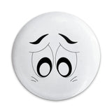 Sad Eyes Pinback Button, Cartoon Face Badge, Emotion Pin, Express Yourself Button, Emo Aesthetic, Goth Accessories, Trendy Button - Tawshia
