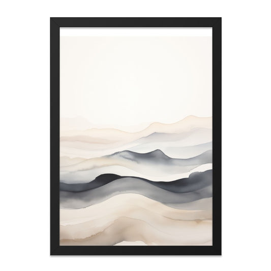 Abstract Mountain Wall Art, Watercolor Landscape Print, Neutral Tones Painting, Minimalist Decor, Serene Home Art, Modern Scenery Art - Tawshia