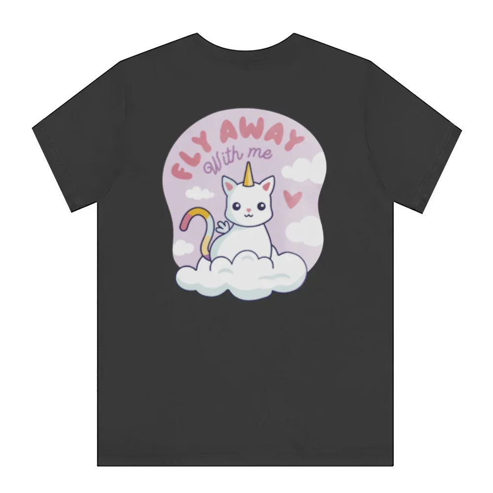 Fly Away With Me Cat Unicorn Black Graphic Product Type