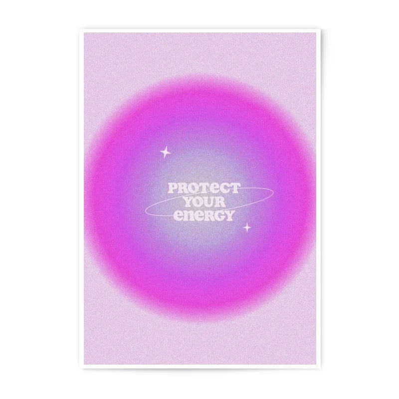 Protect Your Energy Photographic Print, Aura Art Print, Spiritual Wall Art, Positive Affirmation Print, Celestial Home Decor - Tawshia