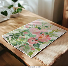 Pink Flower Photographic Print, Floral Art, Rose Bouquet, Botanical Wall Decor, Modern Art Print, Home Decor - Tawshia