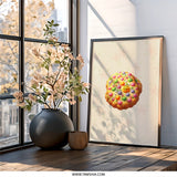 Cookie Wall Art Print, Cute Sprinkled Cookie, Whimsical Food Art, Bakery Wall Decor, Home Decor, Sweet Treat Art, Kitchen Art - Tawshia
