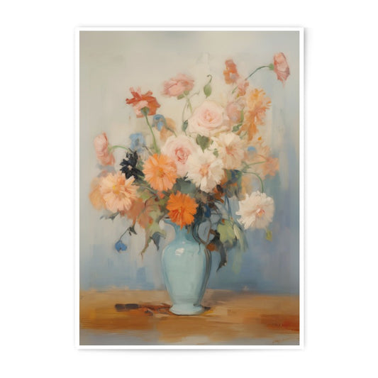 Floral Photographic Print, Vintage Flower Art, Bouquet Still Life, Home Decor, Light Academia, Pastel Colors, Romantic Print, Flower - Tawshia