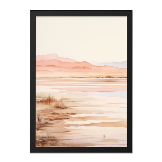 Watercolor Landscape Wall Art, Serene Lake Painting, Minimalist Mountain Art Print, Modern Home Decor, Calming Nature Artwork - Tawshia