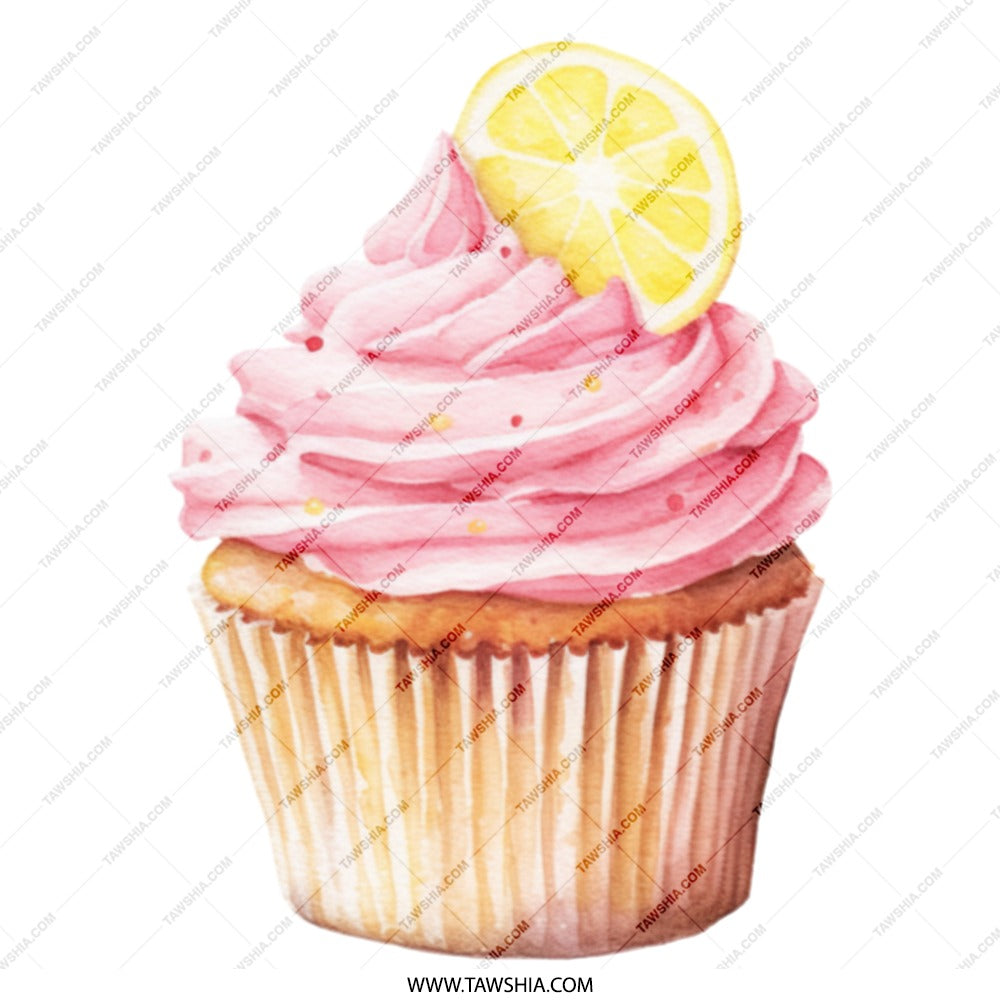 Lemon Cupcake Tote Bag, Cute Cupcake Art, Watercolor Cupcake Design, Sweet Treat Tote, Stylish Grocery Bag, Reusable Shopping Bag - Tawshia
