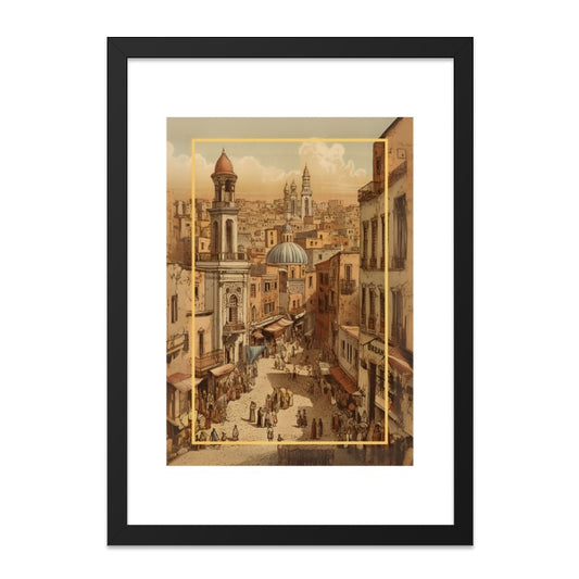 Italian Cityscape Wall Art, Vintage Town Scene, Old World Charm, Mediterranean Art, European City View, Architectural Print, Travel Decor - Tawshia