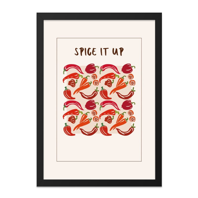 Spice It Up Wall Art, Chili Pepper Print, Kitchen Decor, Food Art, Spicy Gift, Modern Wall Decor, Unique Wall Art - Tawshia