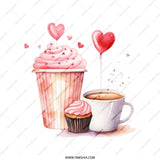 Watercolor Cupcake and Coffee Tote Bag, Valentine's Day Gift, Foodie Lover Bag, Sweet Treat Design, Stylish Everyday Bag - Tawshia