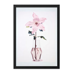 Pink Clematis Flower Wall Art, Floral Print, Minimalist Art, Botanical Wall Decor, Clematis in Vase, Home Decor - Tawshia