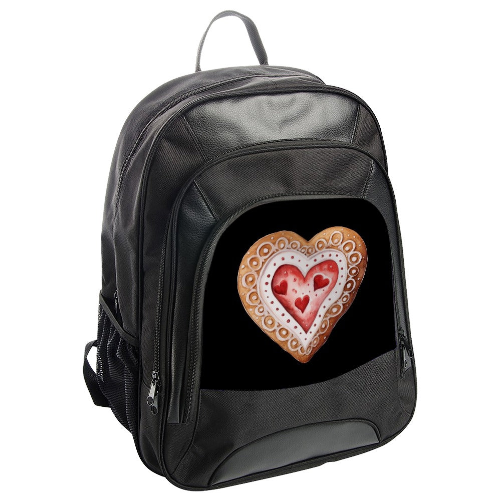 Heart Cookie Backpack, Sweet Treat Backpack, Valentine Backpack, Food Lover Gift, Cute Backpack, Stylish Backpack - Tawshia