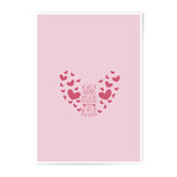 Friendship Hearts Photographic Prints, Best Friends Forever Decor, Pink Heart Wall Art, Sentimental Gift, Friend Quote Art - Tawshia