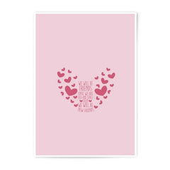 Friendship Hearts Photographic Prints, Best Friends Forever Decor, Pink Heart Wall Art, Sentimental Gift, Friend Quote Art - Tawshia