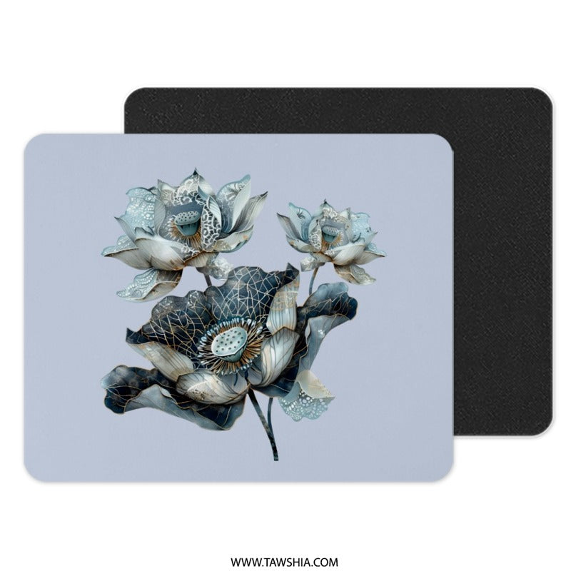 Lotus Flower Mouse Pad, Floral Mousepad, Botanical Computer Accessory, Elegant Desk Decor, Home Office Gift, Trending Mouse Pad - Tawshia