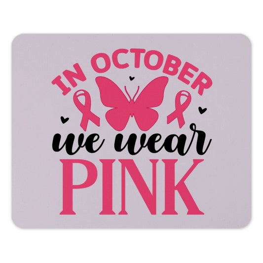 October Pink MousePad, Breast Cancer Awareness, Butterfly Mousepad, Pink Ribbon Design Mouse Pad, Hope Mousepad, Awareness Mousepad - Tawshia