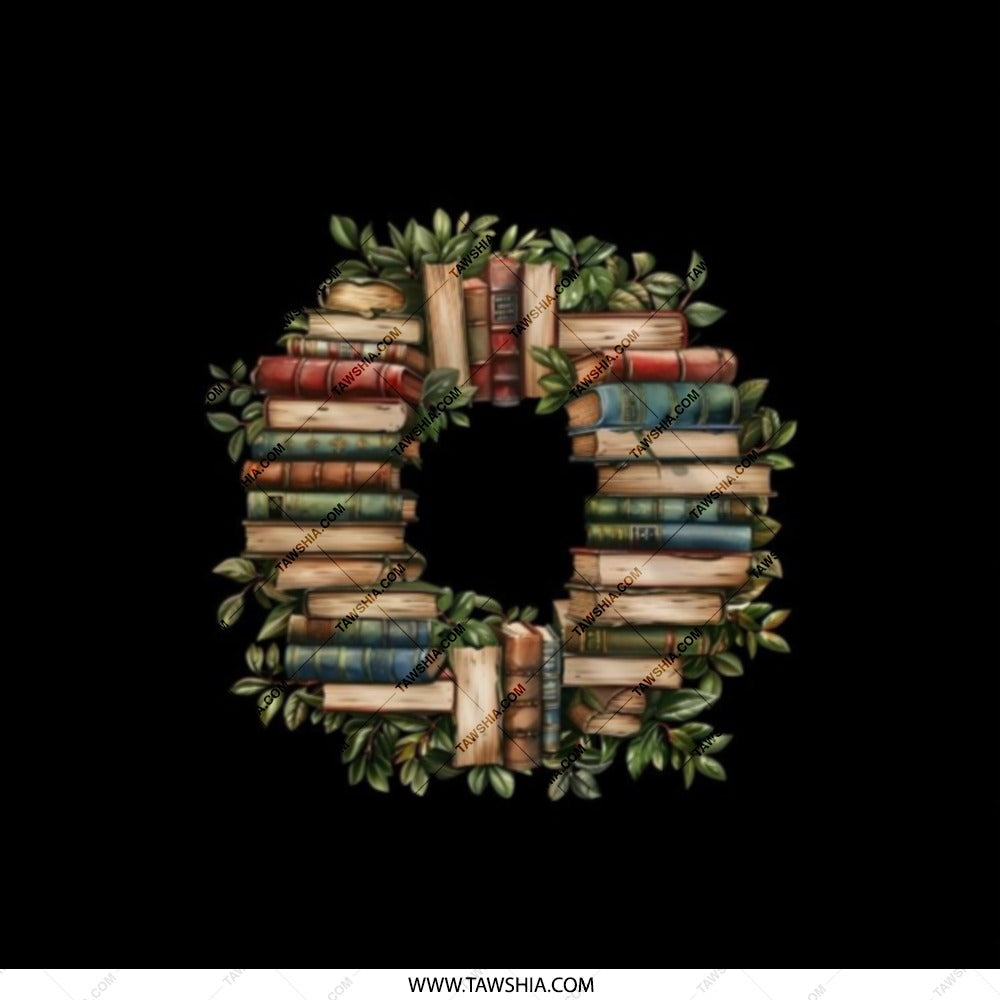 Book Wreath Pocket Mirror, Reading Lover Gift, Librarian Present, Bookworm Accessory, Cute Compact Mirror, Unique Design, Literary Gift - Tawshia