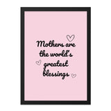 Mothers Day Wall Art, Mom Gift, Blessing Wall Art, Pink Mothers Wall Decor, Inspirational Art, Mothers Day Decor, Gift for Mom, Mothers Art - Tawshia