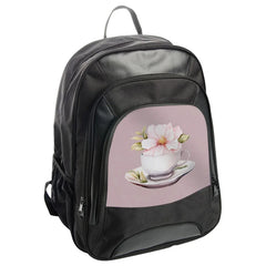 Tea Cup Floral BackPack, Watercolor Flower Art BackPack, Botanical School BackPack, Aesthetic Teacher BackPack, Pink Blossom BackPack - Tawshia