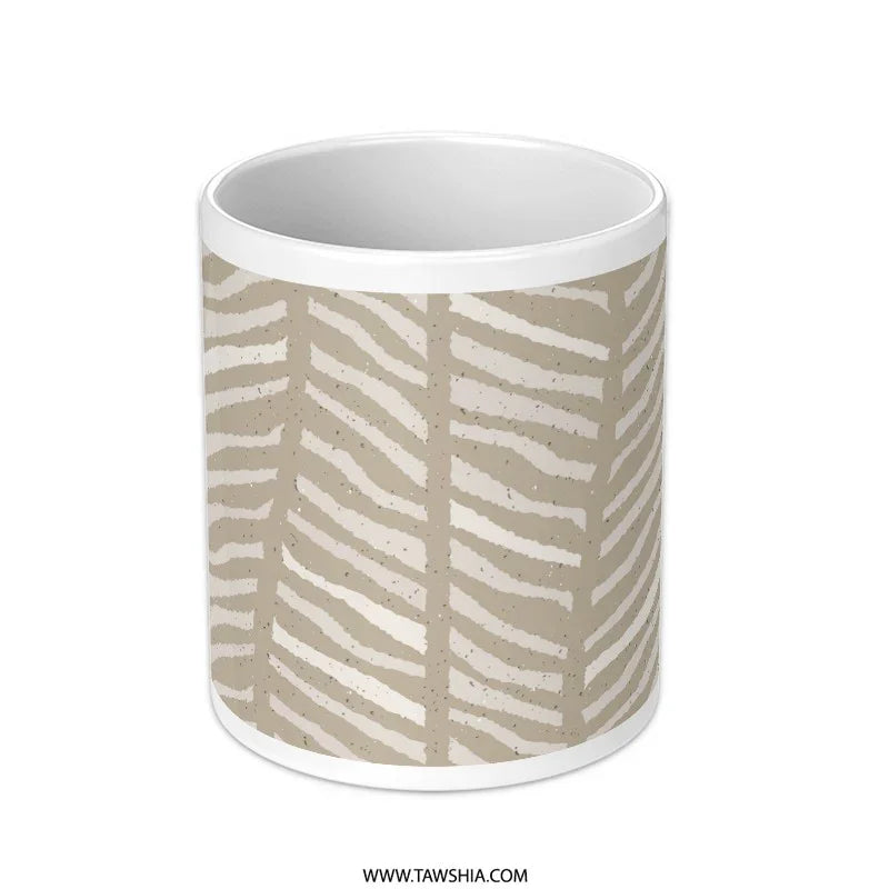 Zebra Pattern Beige and White Design Mug product
