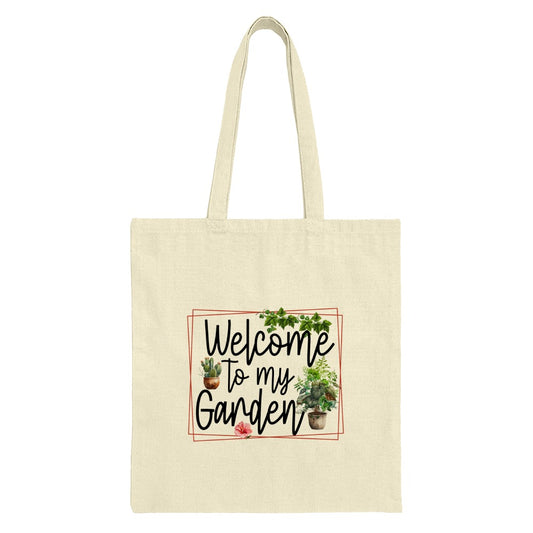 Welcome To My Garden Tote Bag, Gardener Gift, Plant Lover Bag, Gardening Tote, Floral Tote Bag, Nature Inspired Tote, Cute Shopping Bag - Tawshia