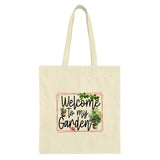 Welcome To My Garden Tote Bag, Gardener Gift, Plant Lover Bag, Gardening Tote, Floral Tote Bag, Nature Inspired Tote, Cute Shopping Bag - Tawshia