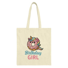 Birthday Girl Tote Bag, Donut Unicorn Gift, Cute Party Favor Bag, Girls Birthday Party, Unique Present Idea, Sweet Treat Bag - Tawshia