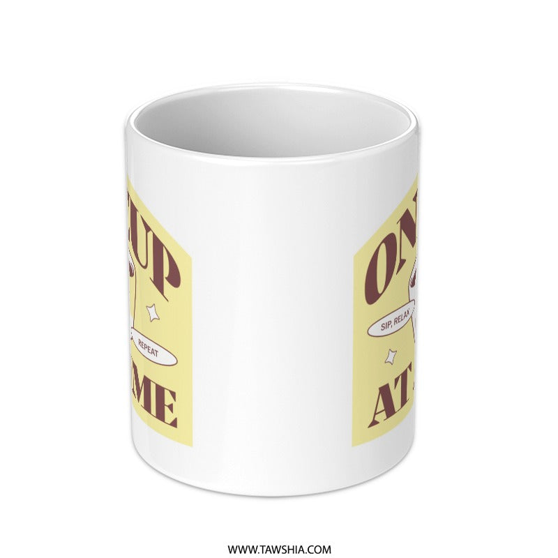 One Cup At A Time Mug, Cute Cat Coffee Mug, Kawaii Mug, Funny Mug, Pet Lover Gift, Cat Lover Gift, Relax Mug, Sip Relax Repeat Mug - Tawshia