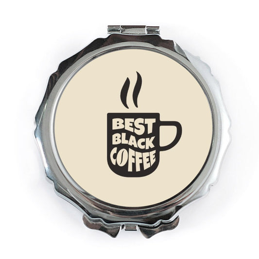 Best Black Coffee Pocket Mirror, Unique Gift, Coffee Lover, Cute Portable Mirror, Travel Mirror, Makeup Mirror, Stylish Mirror - Tawshia