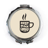 Best Black Coffee Pocket Mirror, Unique Gift, Coffee Lover, Cute Portable Mirror, Travel Mirror, Makeup Mirror, Stylish Mirror - Tawshia