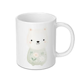 Cute Bear Mug, Floral Bear Coffee Mug, Animal Lover Gift, Kawaii Mug, Gift For Her, Novelty Mugs, Decorative Mug - Tawshia