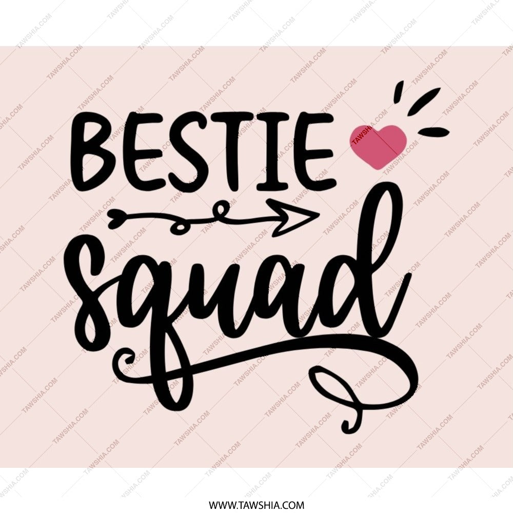 Bestie Squad Mouse Pad, Friendship Mousepad, Best Friends Gift, Squad Goals, Office Desk Accessories, Cute Mousepad, Pink Mousepad, Gift - Tawshia