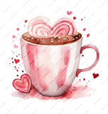 Heart Coffee Mug, Watercolor Mug, Love Mug, Valentine's Day Mug, Hearts Mug, Pink Mug, Cute Mug - Tawshia