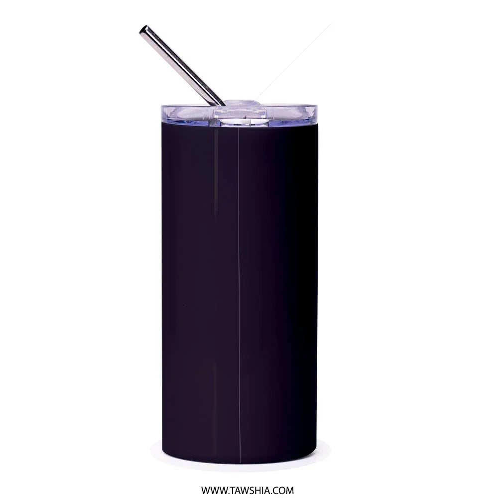 Sleek Black Tumbler with Straw Insulated Drinkware Product