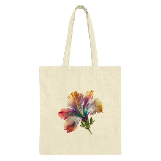 Floral Art Tote Bag, Hibiscus Flower Design, Unique Gift Idea, Colorful Tote, Stylish Shoulder Bag, Everyday Bag, Gift for Her - Tawshia