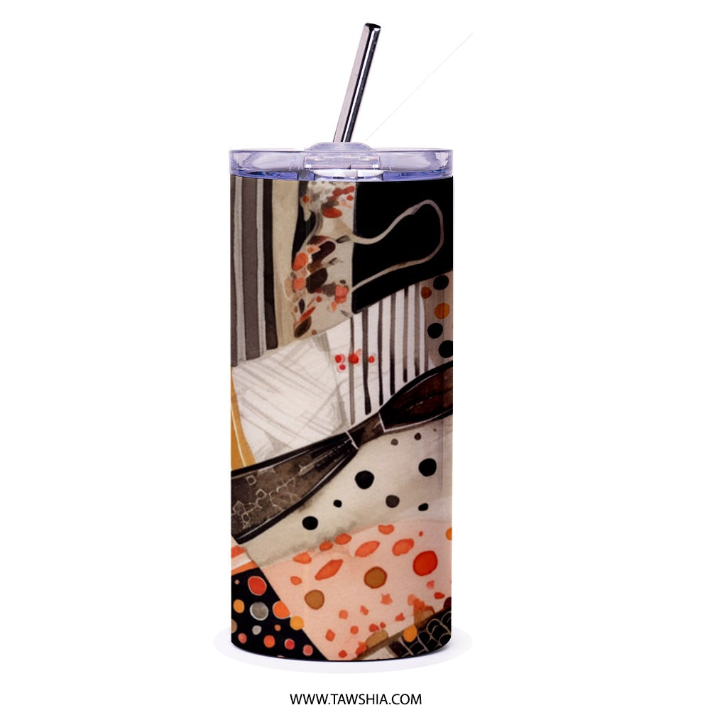 Abstract Art Tumbler, Unique Tumbler Design, Modern Art Tumbler, Stylish Drinkware, Coffee Tumbler, Insulated Tumbler, Travel Tumbler - Tawshia