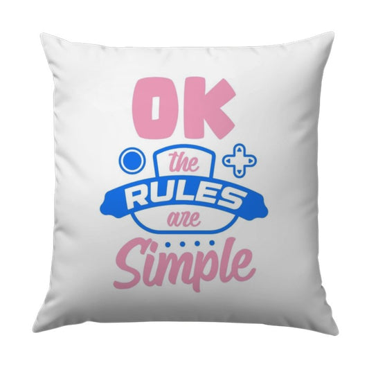 OK The Rules are Simple Gamer Pillow, Funny Gaming Pillow, Controller Cushion, Game Room Decor, Gift for Gamers, Video Game Decor - Tawshia